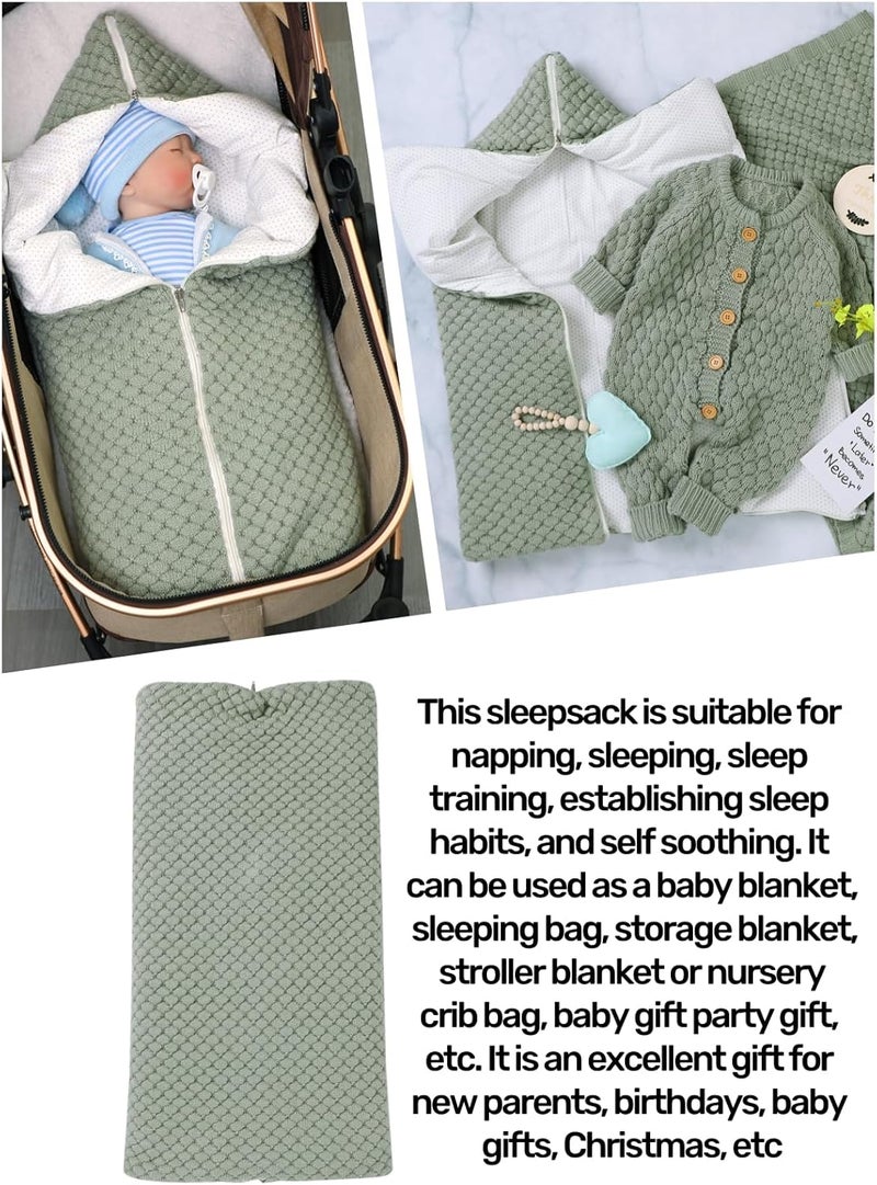 LLmoway Baby Receiving Blanket Boys Girls Soft Knit Swaddle Warm Newborn Wrap Sleeping Bag for Infant 0-12 Months Green - Image 5